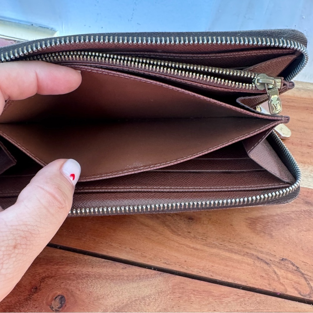 Louis Vuitton Brown and Gold Zipper Wallet - Picture 8 of 13
